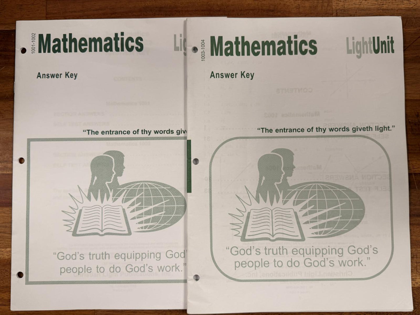 CLE Mathematics Light Unit 1001-1010 Answer Key - VG