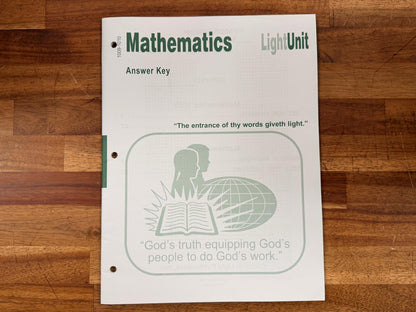 CLE Mathematics Light Unit 1001-1010 Answer Key - VG