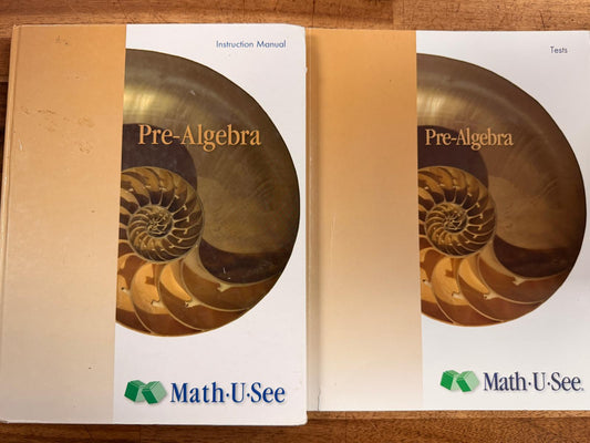 Math-U-See Pre-Algebra Instruction Manual & Tests - Acceptable