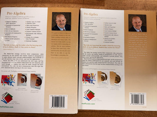 Math-U-See Pre-Algebra Instruction Manual & Tests - Acceptable