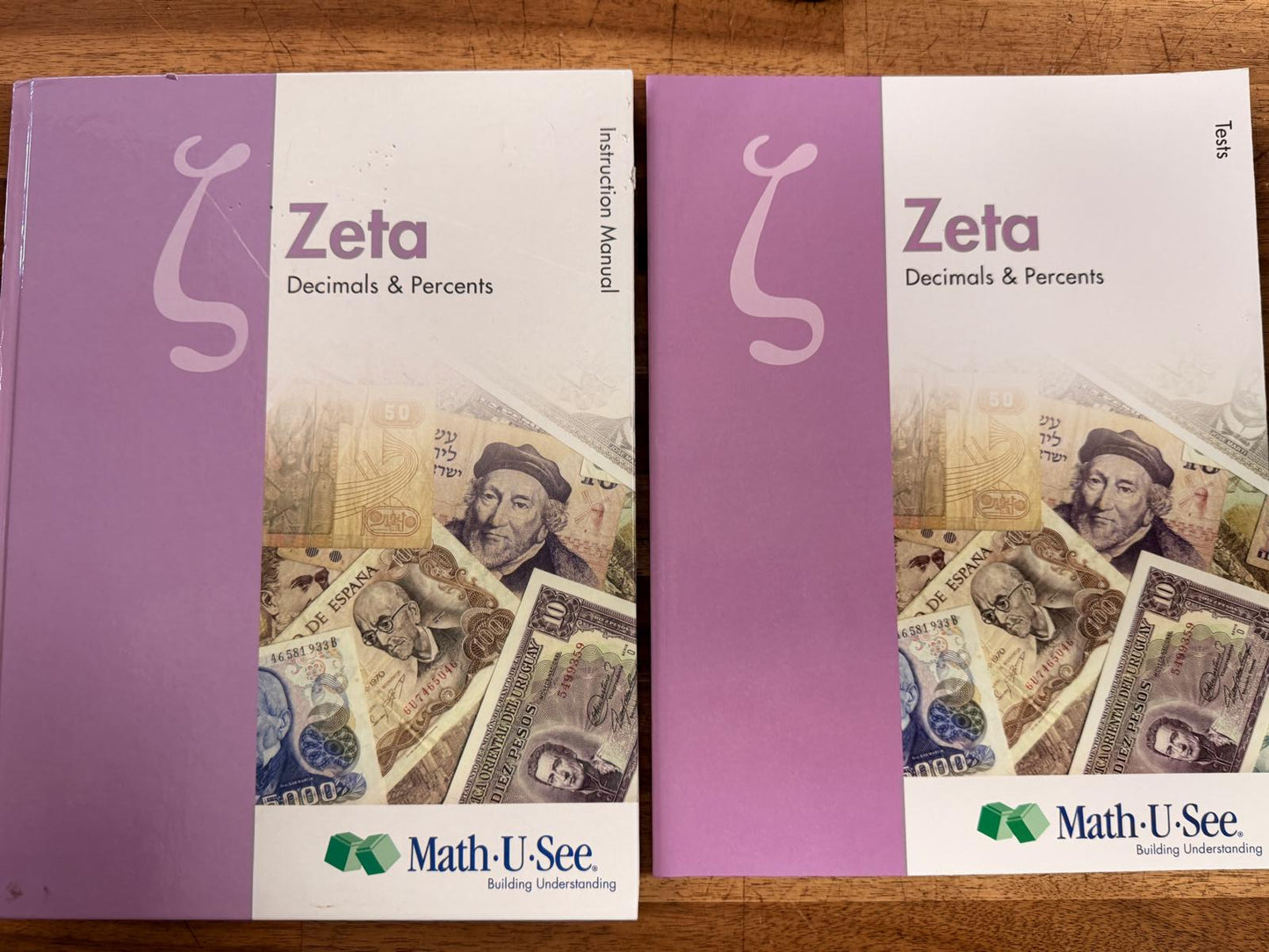 Math-U-See Zeta Instruction Manual & Tests - Unused & Clean