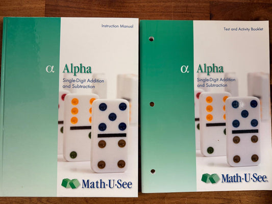 Math-U-See Alpha Instruction Manual + Test Activity Booklet VG