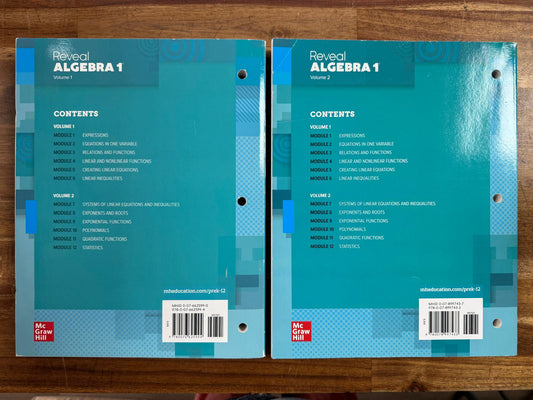 Reveal Algebra 1 - Volume 1 and 2 - Interactive Student Edition