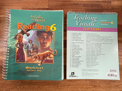 BJU Reading 6 LOT of 5 - Txt,AnswerKys,Flip Chart