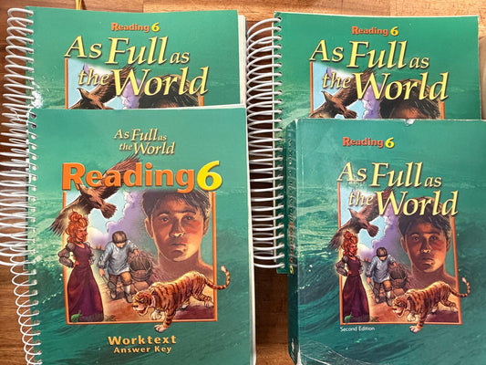 BJU Reading 6 LOT of 5 - Txt,AnswerKys,Flip Chart
