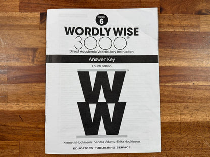 Wordly Wise 3000 Book 6 Answer Key (4th Ed)