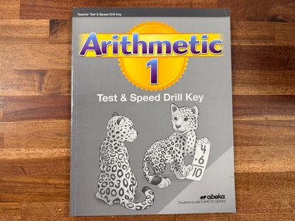 Abeka Arithmetic 1 Test & Speed Drill Key 2nd Ed (VG)