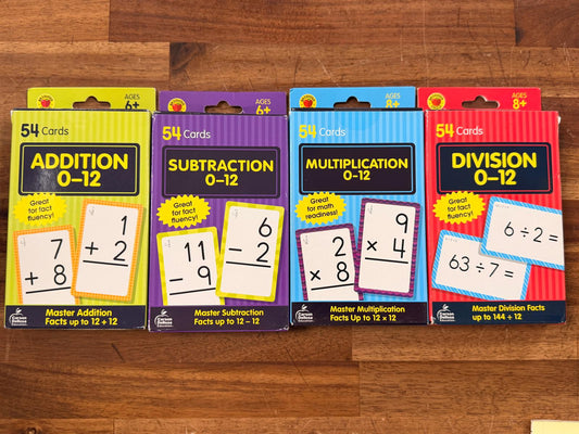 Carson Dellosa Flashcards - Add/Sub/Multi/Div (4 Boxes)