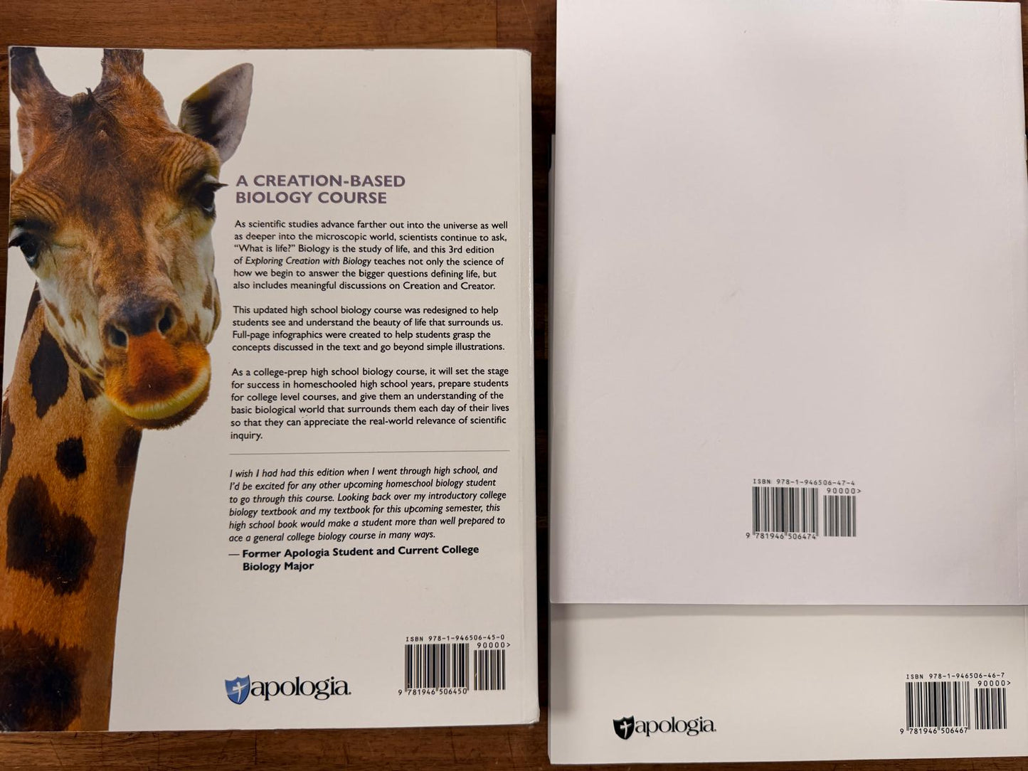 Apologia Exploring Creation (3rd Ed) with Biology LOT of 3