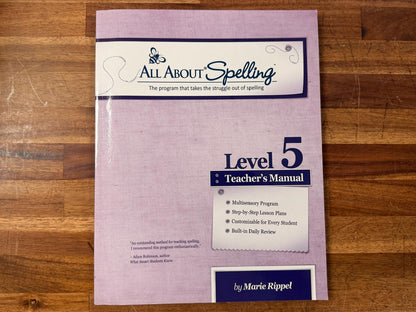 All About Spelling Level 5 Teacher's Manual