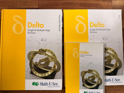 Math-U-See Delta SET of 3: DVD, Insturction Manual, Tests