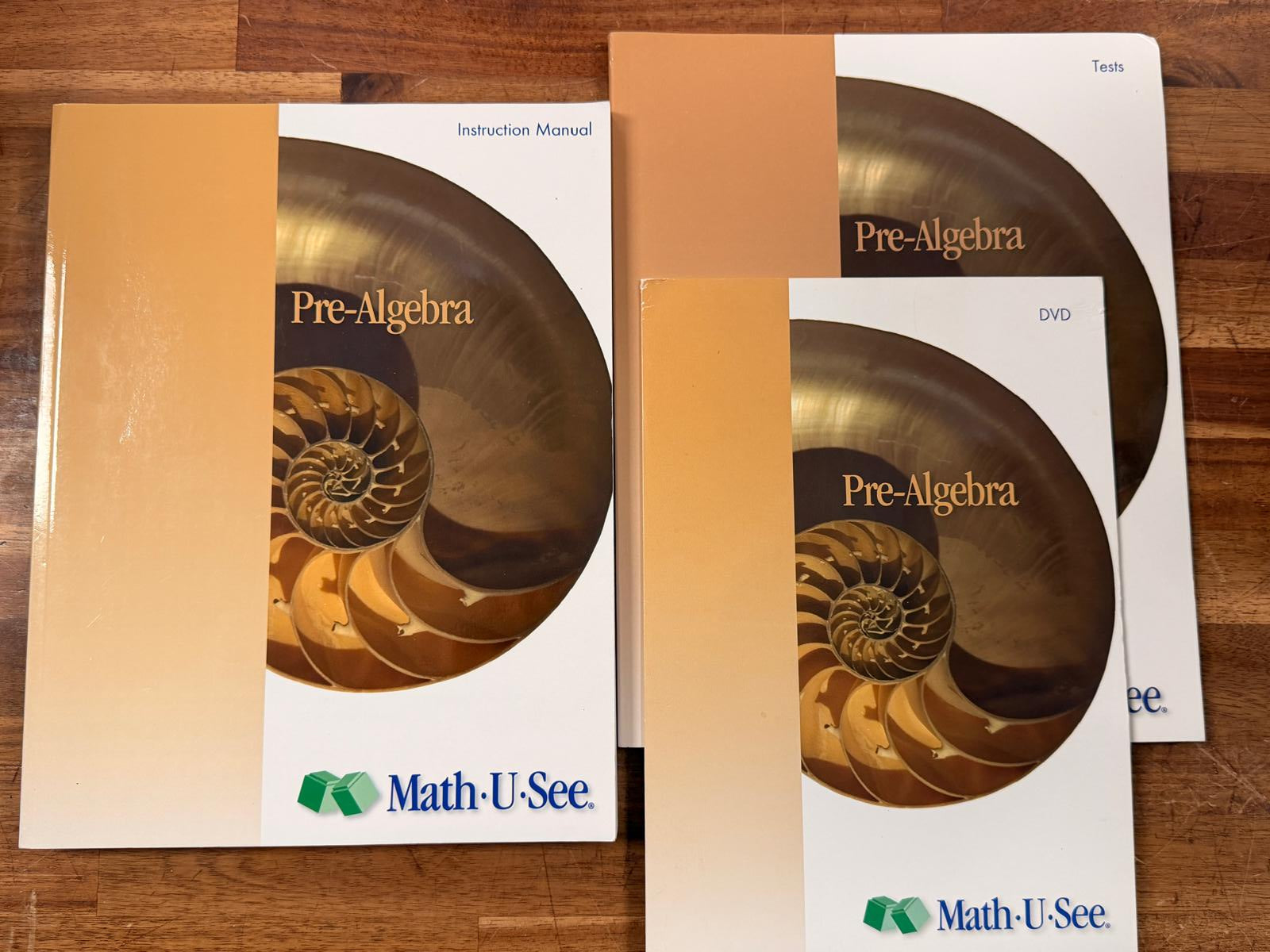 Math-U-See Pre-Algebra LOT of 3: IM, DVDs, Tests