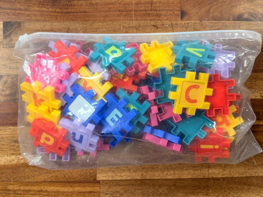 54ct Interlocking Number & Letter Puzzle Pieces