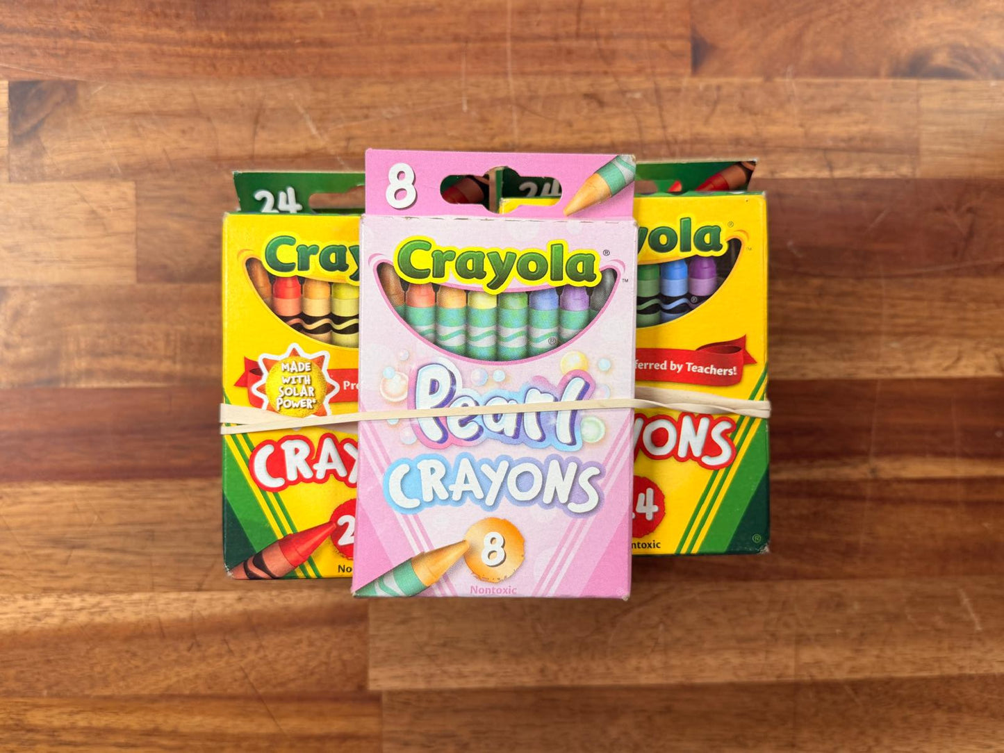 Crayola Crayons - 6 Packs of 24ct Boxes - Added Pearl Crayons