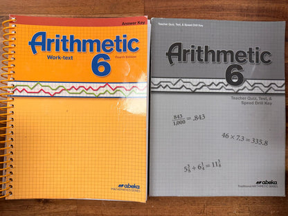 Abeka Arithmetic 6 (4th Ed) Work-text Answer Key & Test Key
