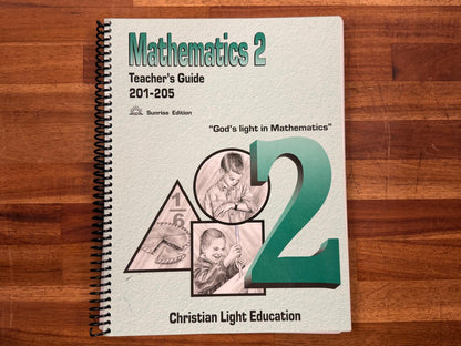 CLE Mathematics 2 Teacher's Guide 201-205 Sunrise Edition