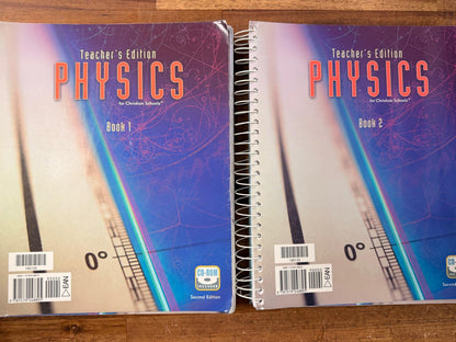 BJU Physics SET of 5: Lab Tcrh Manual, TM Pt 1 & 2, Lab Mnls