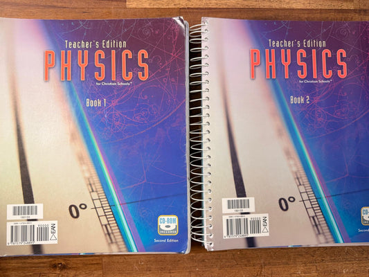 BJU Physics SET of 5: Lab Tcrh Manual, TM Pt 1 & 2, Lab Mnls