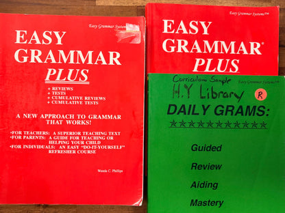 Easy Grammar PLUS Teacher Edition, Workbook, & Daily Grams