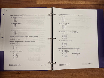 BJU Precalculus SET of 4: Text, Teacher Manuals Pt 1&2, Tests