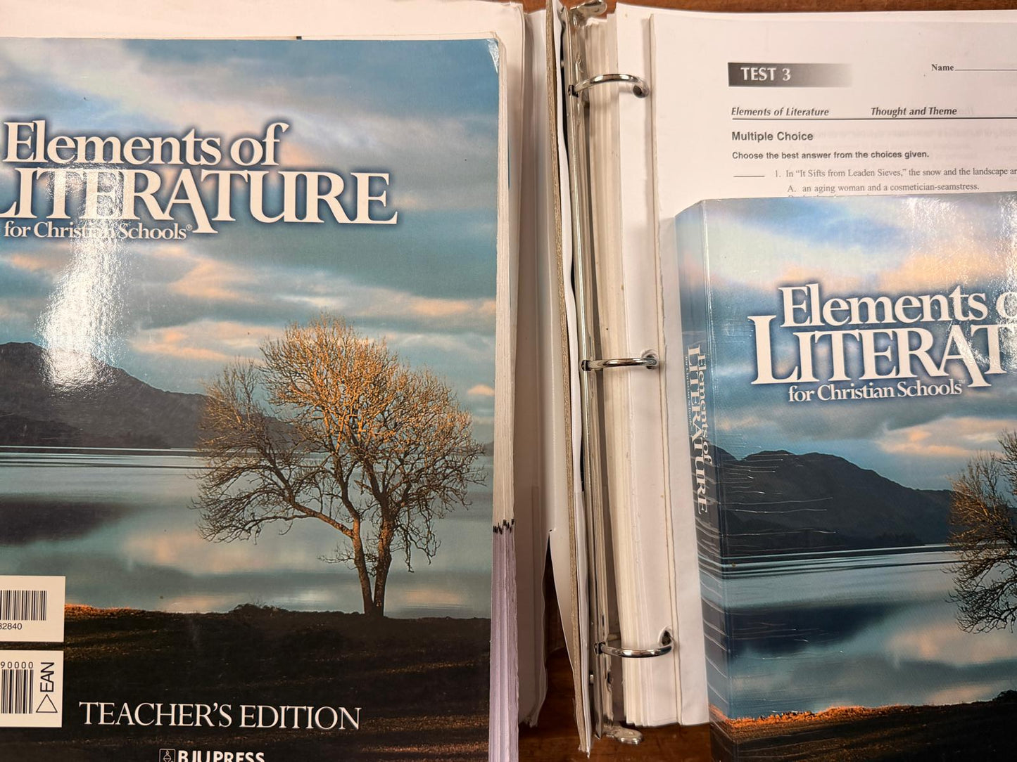 BJU Elements of Literature SET - Text, TG, & Tests