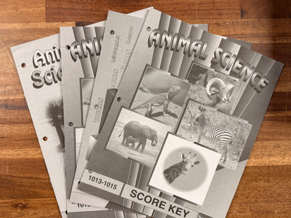 School of Tomorrow Animal Science Score Keys 1013-1024
