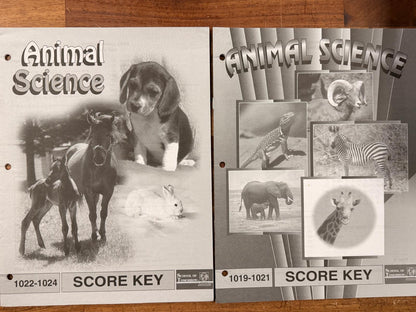 School of Tomorrow Animal Science Score Keys 1013-1024
