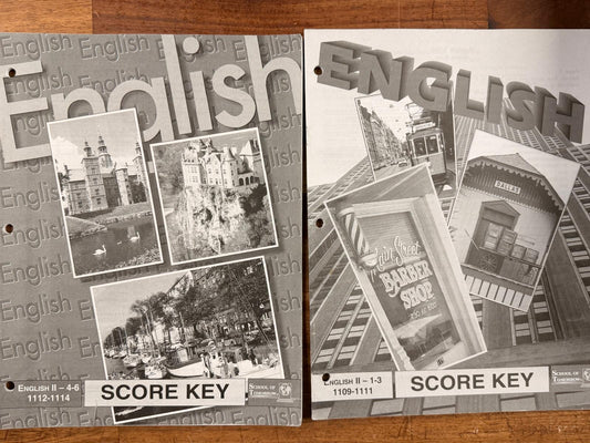 School of Tomorrow English II Score Keys 1109-1114