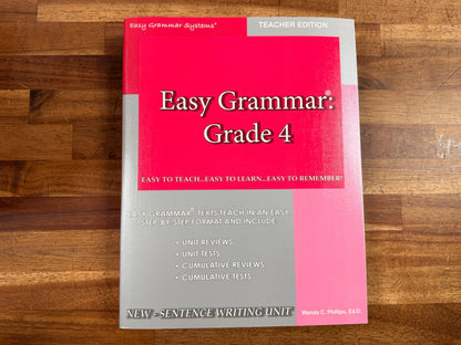 Easy Grammar Grade 4 Teacher Edition