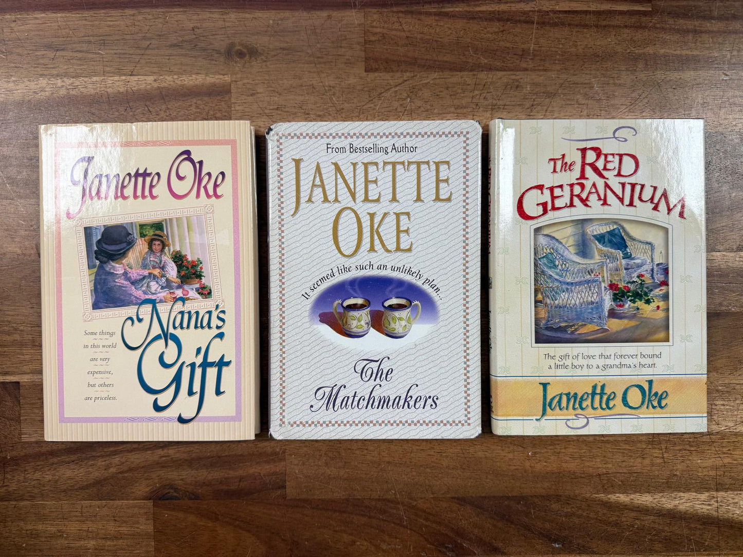 Janette Oke LOT of 3: Nana's Gift, Matchmakers, Red Geranium