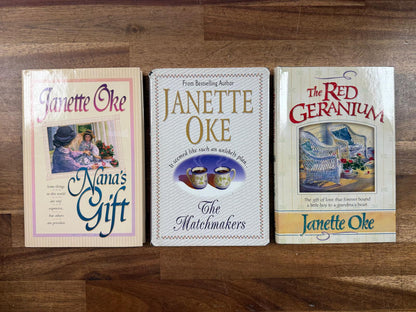 Janette Oke LOT of 3: Nana's Gift, Matchmakers, Red Geranium