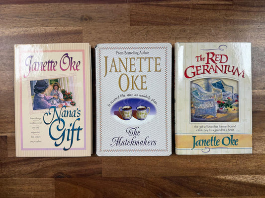 Janette Oke LOT of 3: Nana's Gift, Matchmakers, Red Geranium