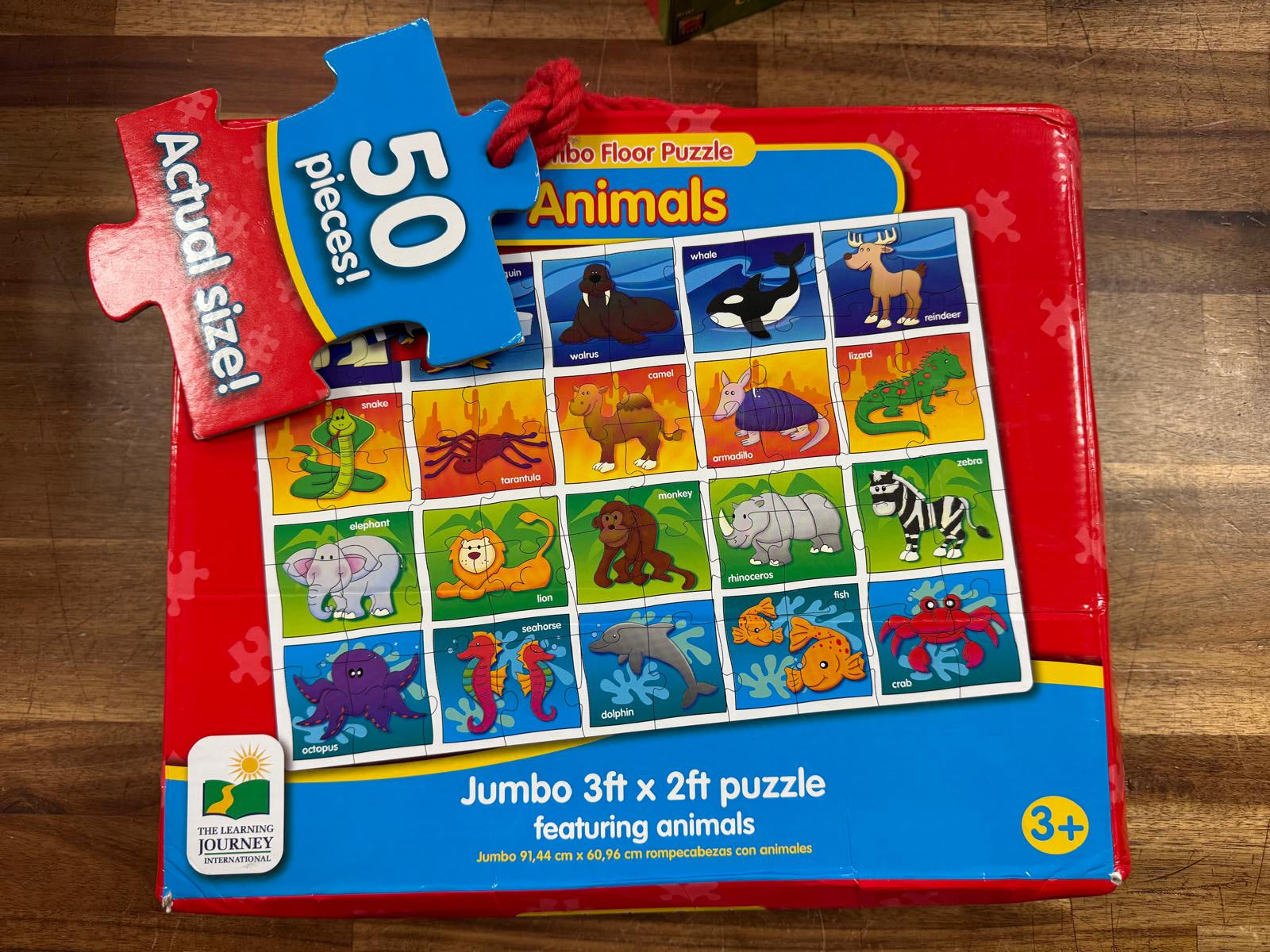 Jumbo Floor Puzzle: Animals - 50 Pcs 3x2ft (COMPLETE)