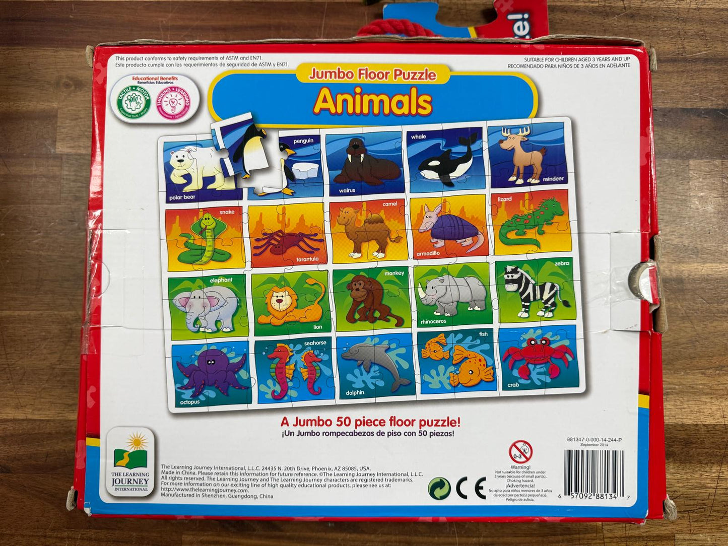 Jumbo Floor Puzzle: Animals - 50 Pcs 3x2ft (COMPLETE)