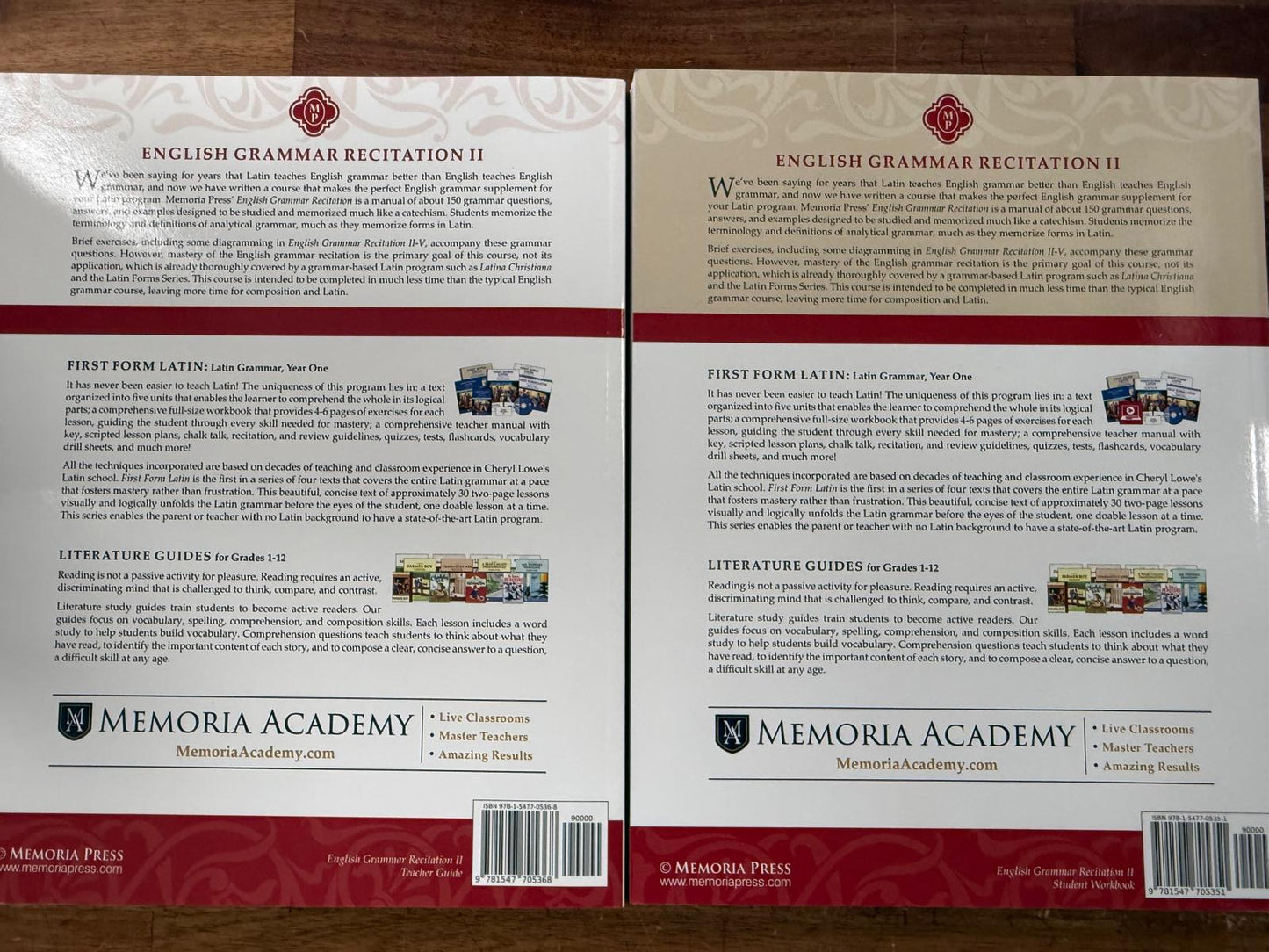 Memoria Press English Grammar Recitation II - Student & Tchr