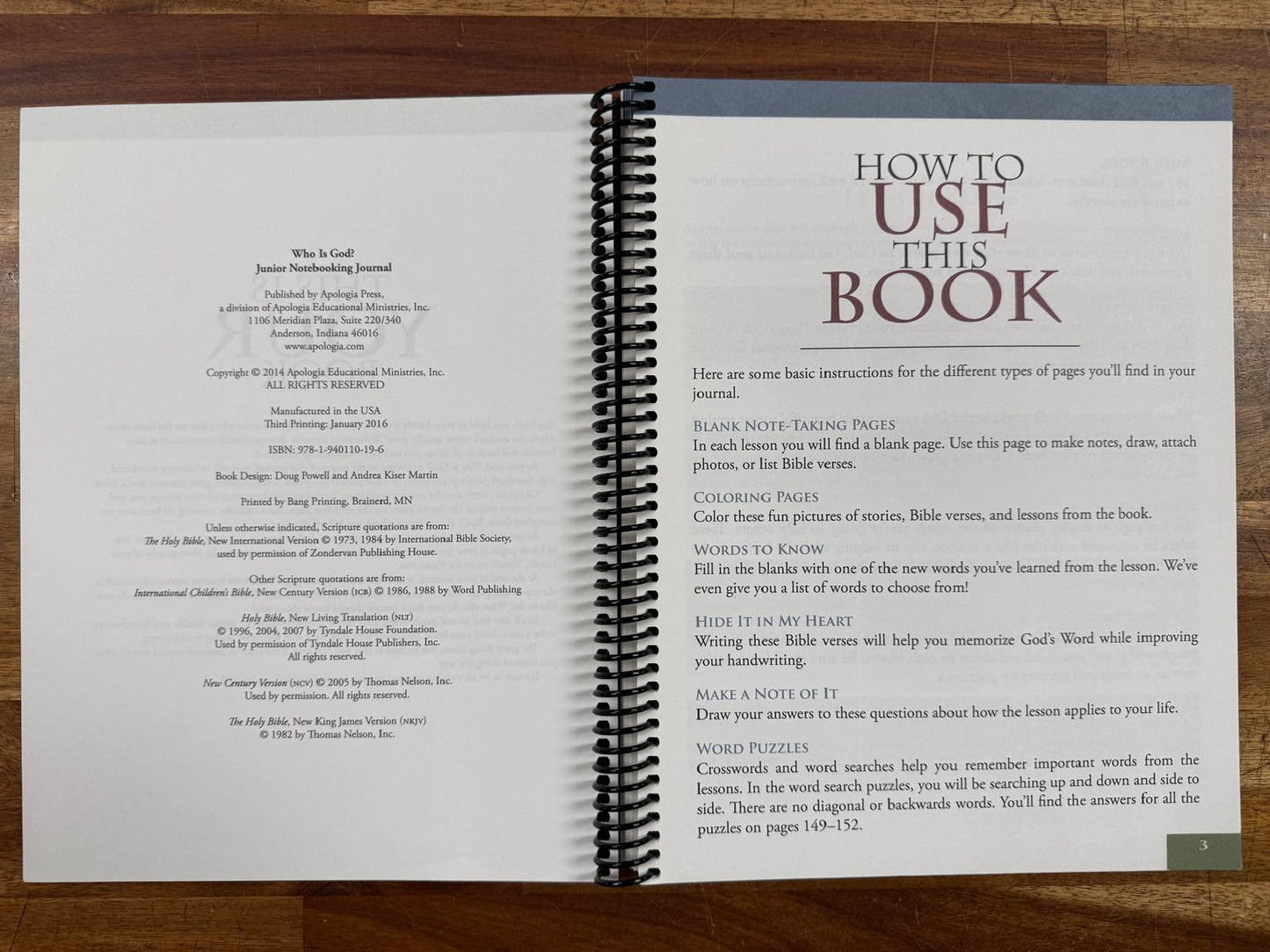 Apologia Who Is God? Junior Notebookin Journal
