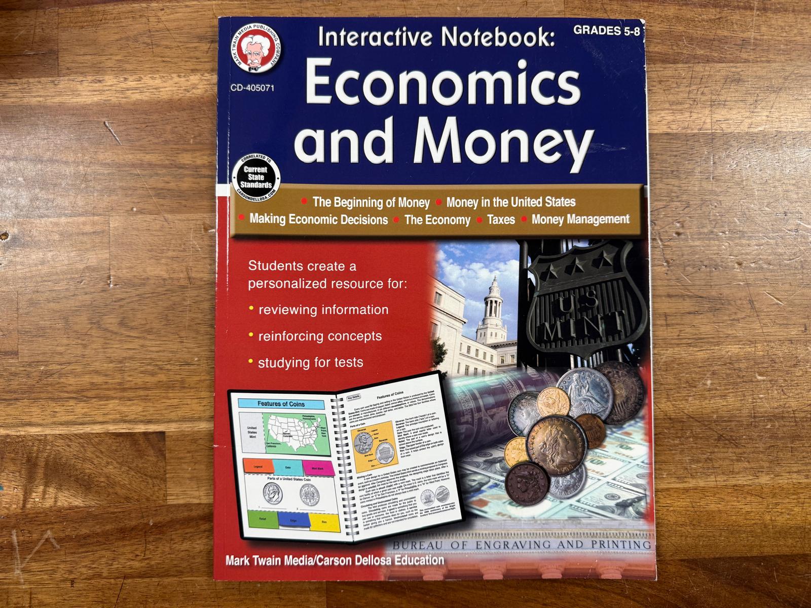 Mark Twain Interactive Notebook Economics and Money (Clean)