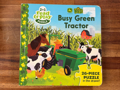 2in1 Read & Play Puzzle - Busy Green Tractor (26 Pieces)