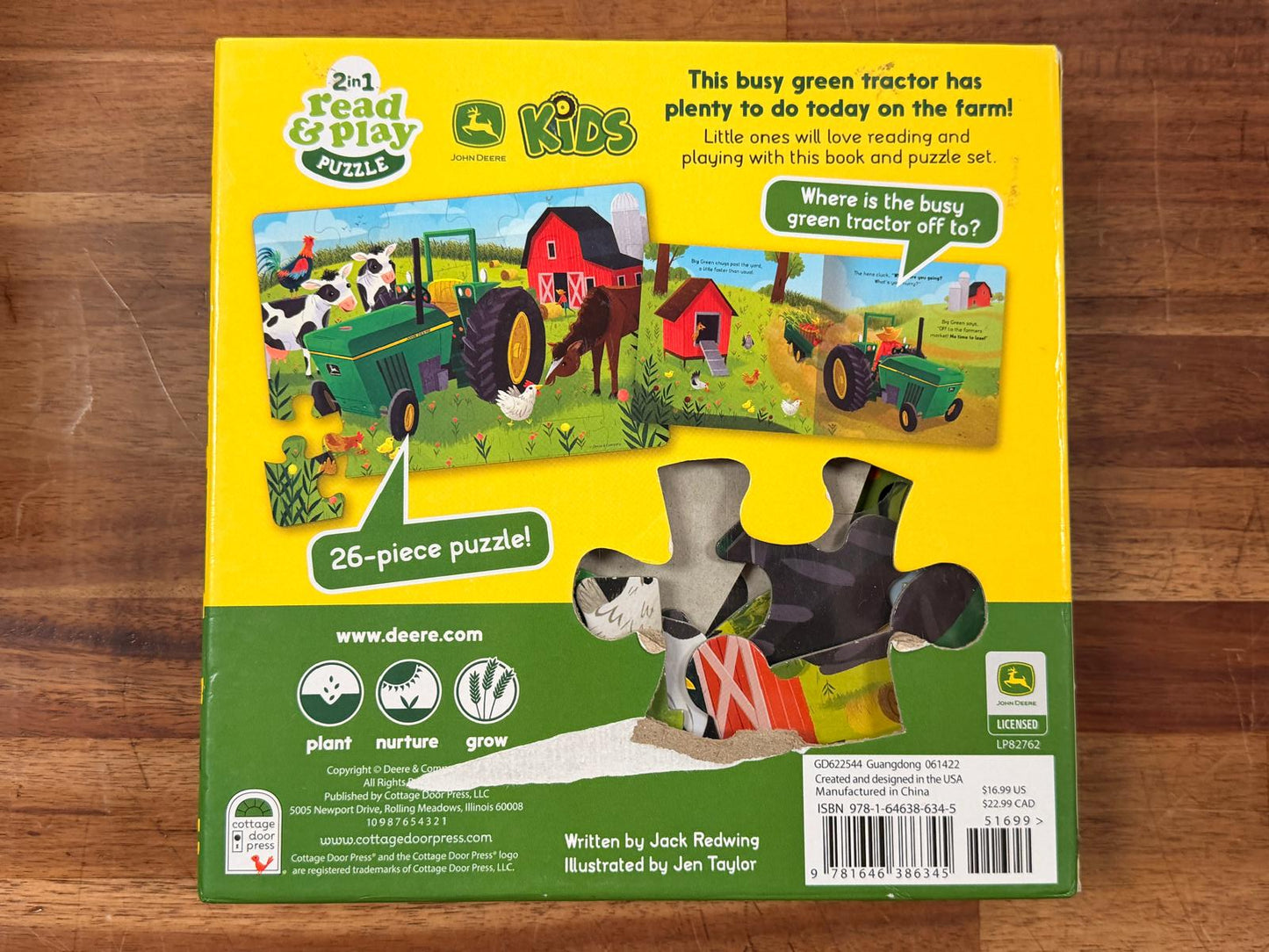 2in1 Read & Play Puzzle - Busy Green Tractor (26 Pieces)