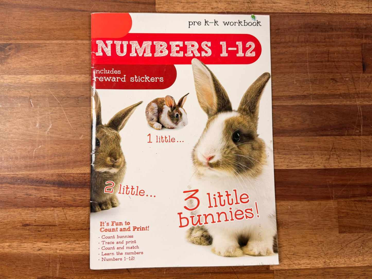 Bendon Numbers 1-12 (w/ Reward Stickers) PreK-K Workbook