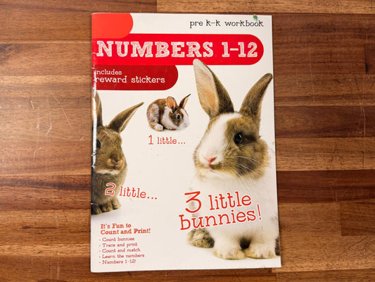 Bendon Numbers 1-12 (w/ Reward Stickers) PreK-K Workbook