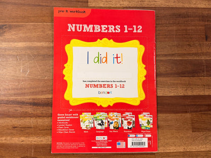 Bendon Numbers 1-12 (w/ Reward Stickers) PreK-K Workbook