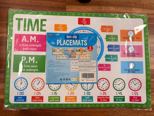 6-Pack of Non-slip Placemats: Time, Money, Seasons & More