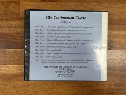 IEW SWI Continuation Course Group B