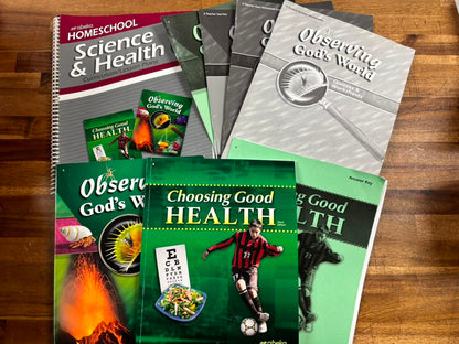 Abeka Science & Health 6 SET of 8 - Choosing Health/Obsrvng