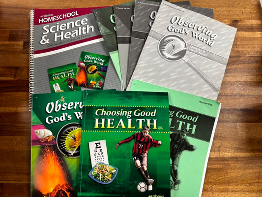 Abeka Science & Health 6 SET of 8 - Choosing Health/Obsrvng