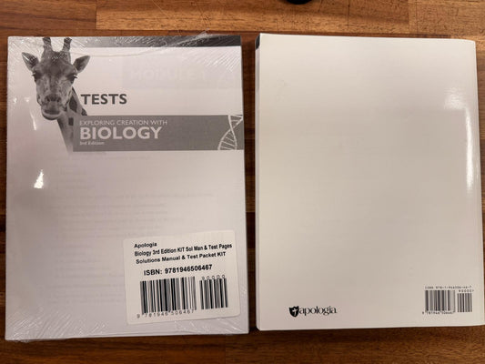 Exploring Creation Biology (3rd Ed) Tests NEW & Solutions