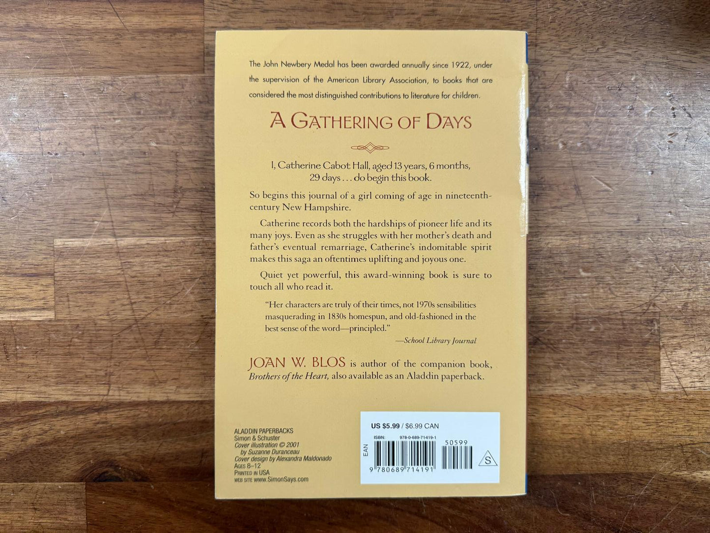 A Gathering of Days - Joan W. Blos