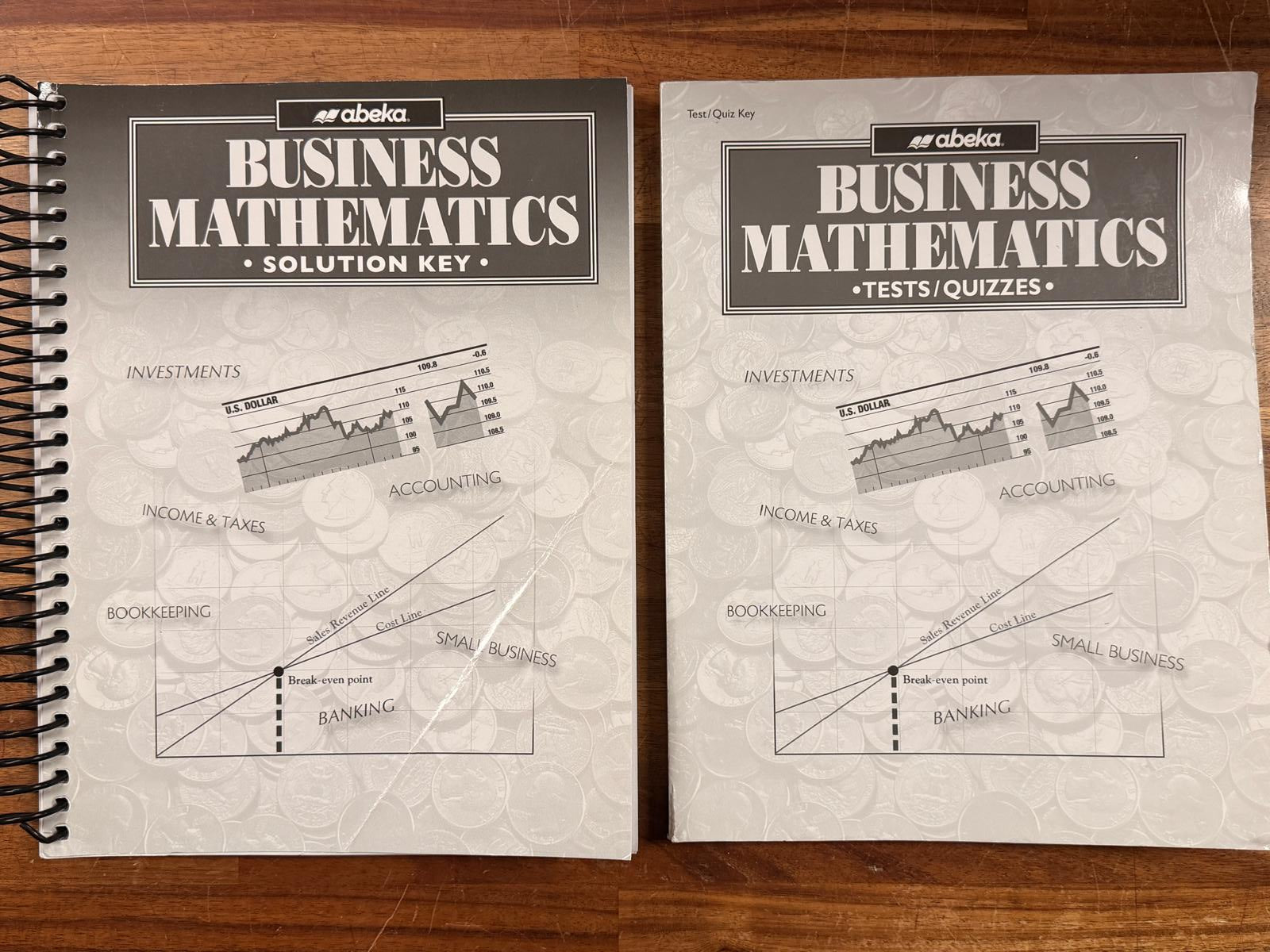 Abeka Business Mathematics Keys LOT of 2 (2nd Ed)