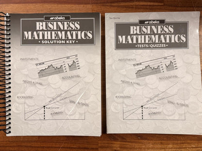 Abeka Business Mathematics Keys LOT of 2 (2nd Ed)